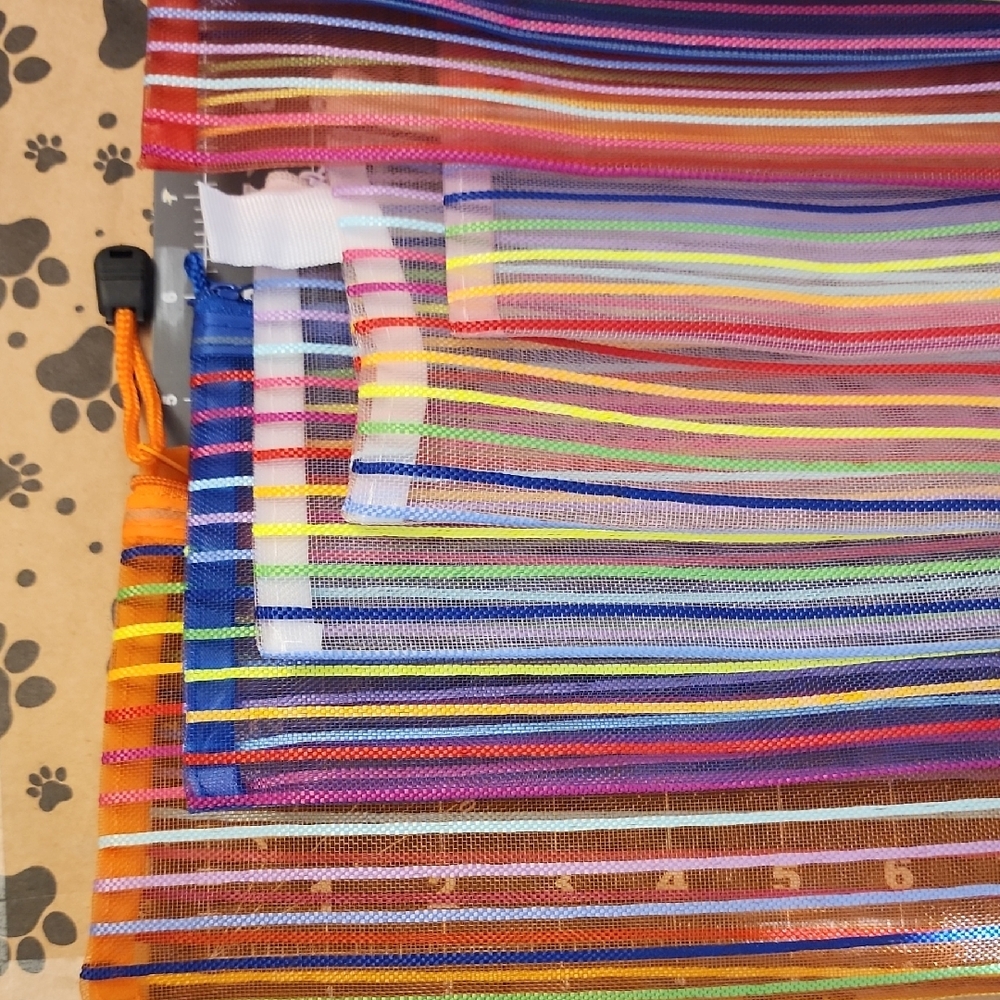 Colorful Striped Mesh Bags - Picture 2 of 5